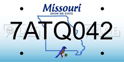 7ATQ042 Missouri License Plate