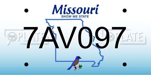 7AV097 Missouri License Plate