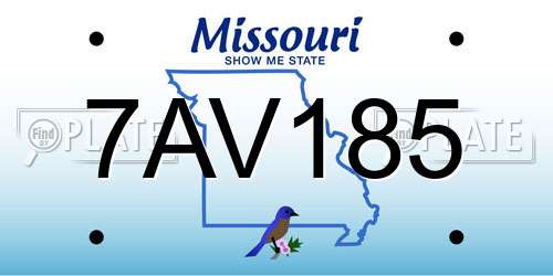 7AV185 Missouri License Plate
