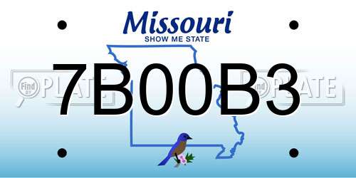 7B00B3 Missouri License Plate