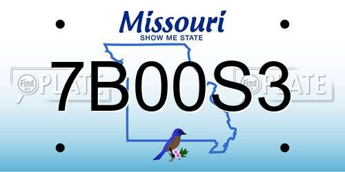 7B00S3 Missouri License Plate