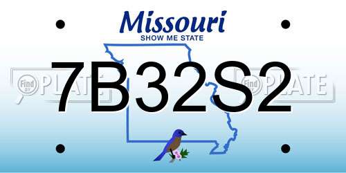 7B32S2 Missouri License Plate