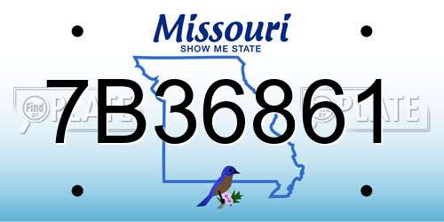 7B36861 Missouri License Plate