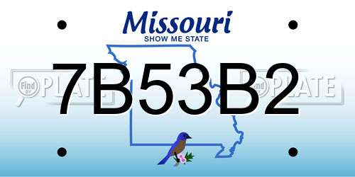 7B53B2 Missouri License Plate