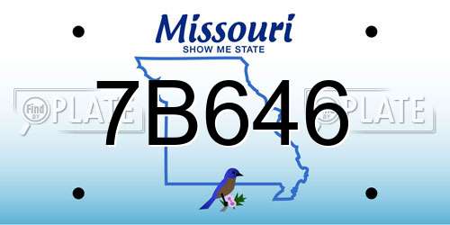 7B646 Missouri License Plate