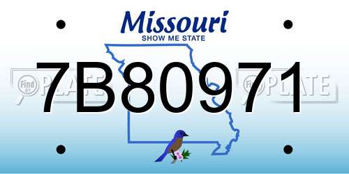 7B80971 Missouri License Plate