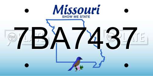 7BA7437 Missouri License Plate