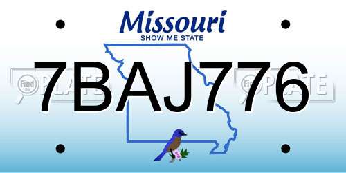 7BAJ776 Missouri License Plate