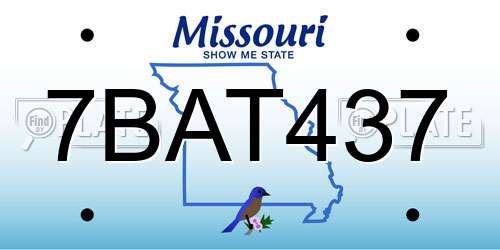 7BAT437 Missouri License Plate