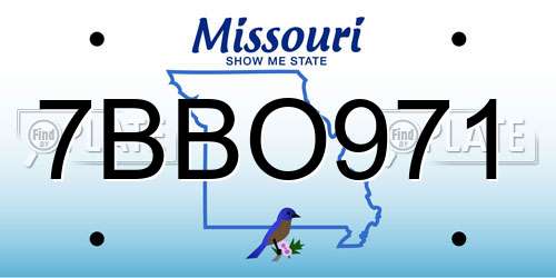 7BBO971 Missouri License Plate