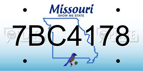 7BC4178 Missouri License Plate