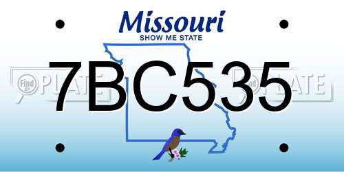 7BC535 Missouri License Plate