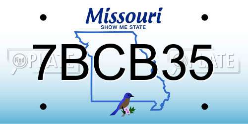 7BCB35 Missouri License Plate