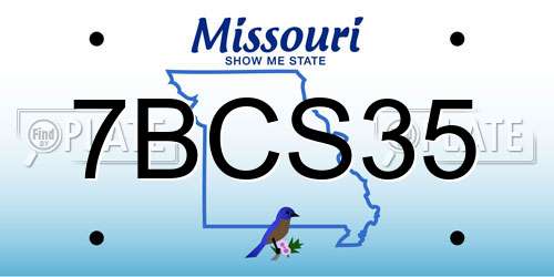 7BCS35 Missouri License Plate