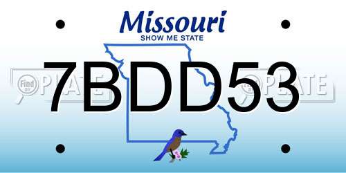 7BDD53 Missouri License Plate