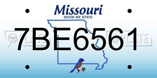 7BE6561 Missouri License Plate