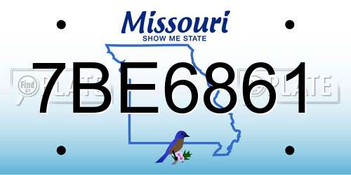 7BE6861 Missouri License Plate