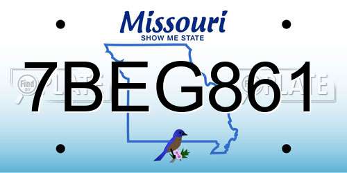 7BEG861 Missouri License Plate