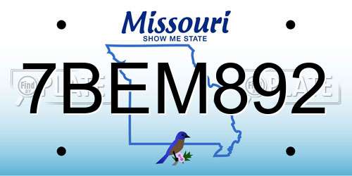 7BEM892 Missouri License Plate