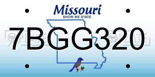 7BGG320 Missouri License Plate
