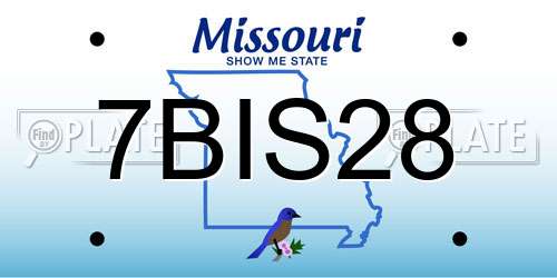 7BIS28 Missouri License Plate