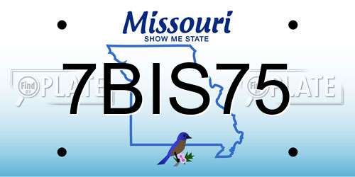 7BIS75 Missouri License Plate