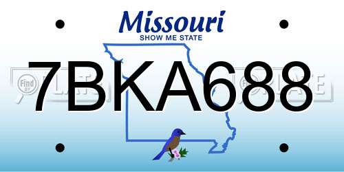 7BKA688 Missouri License Plate