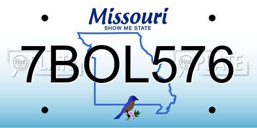 7BOL576 Missouri License Plate