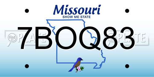 7BOQ83 Missouri License Plate