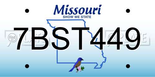 7BST449 Missouri License Plate