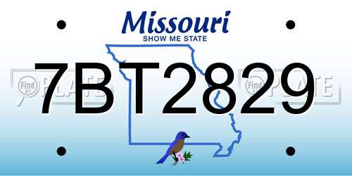 7BT2829 Missouri License Plate