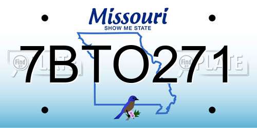 7BTO271 Missouri License Plate