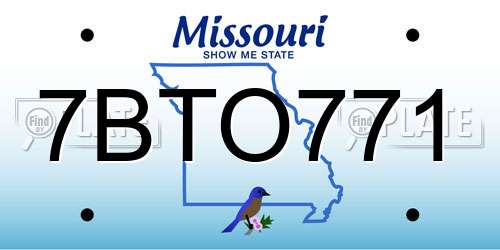7BTO771 Missouri License Plate