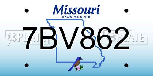 7BV862 Missouri License Plate