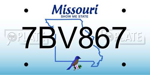 7BV867 Missouri License Plate