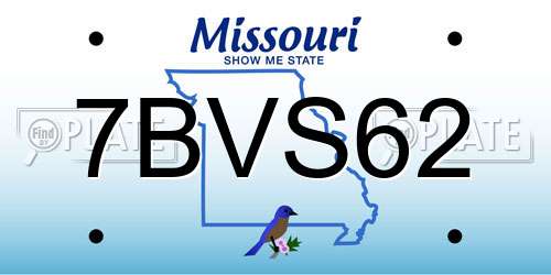 7BVS62 Missouri License Plate