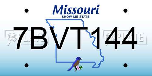 7BVT144 Missouri License Plate