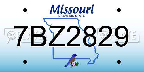 7BZ2829 Missouri License Plate