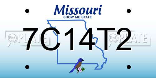 7C14T2 Missouri License Plate
