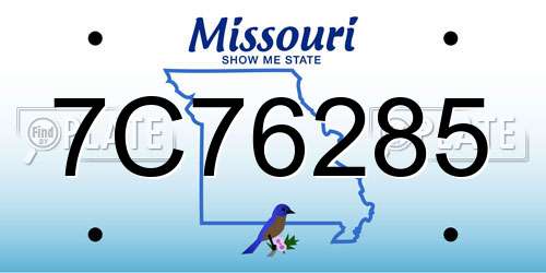 7C76285 Missouri License Plate