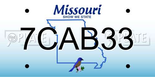 7CAB33 Missouri License Plate