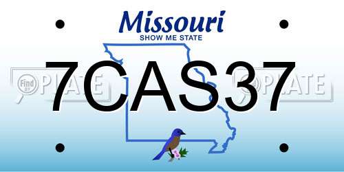 7CAS37 Missouri License Plate