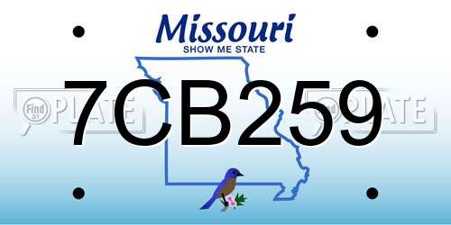 7CB259 Missouri License Plate