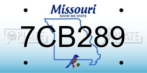 7CB289 Missouri License Plate