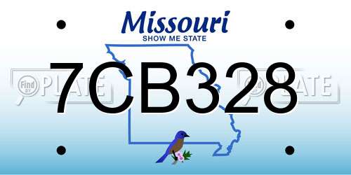 7CB328 Missouri License Plate