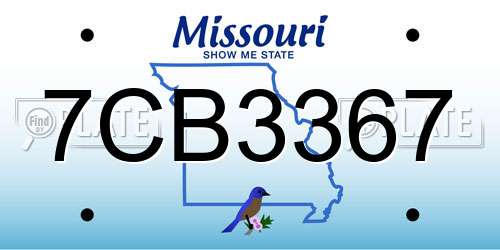 7CB3367 Missouri License Plate