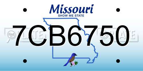 7CB6750 Missouri License Plate