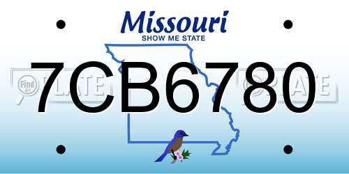 7CB6780 Missouri License Plate
