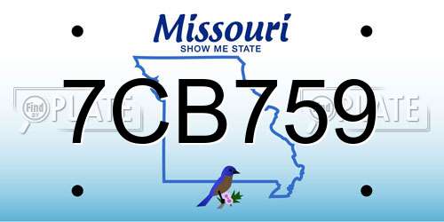 7CB759 Missouri License Plate