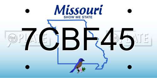 7CBF45 Missouri License Plate